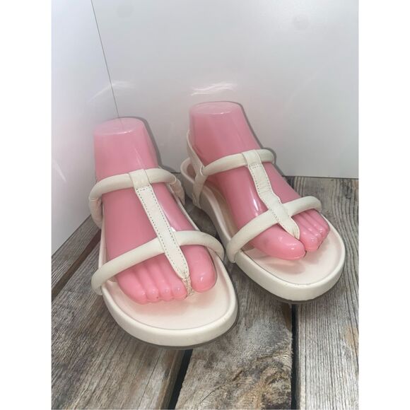 Vionic White Leather Sandals Women’s Size 8 Comfort Arch Support Orthotic Shoes - Picture 1 of 7